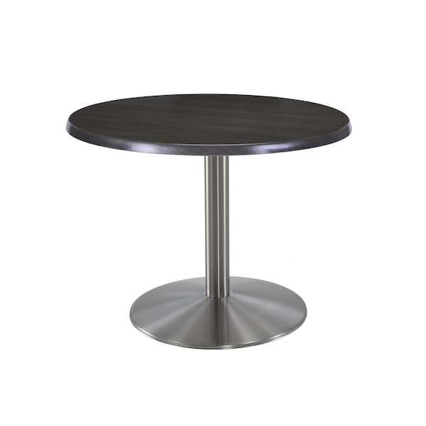 30" Tall OD214 Stainless Steel Table Base 22" Diameter 30" Diameter Charcoal Top